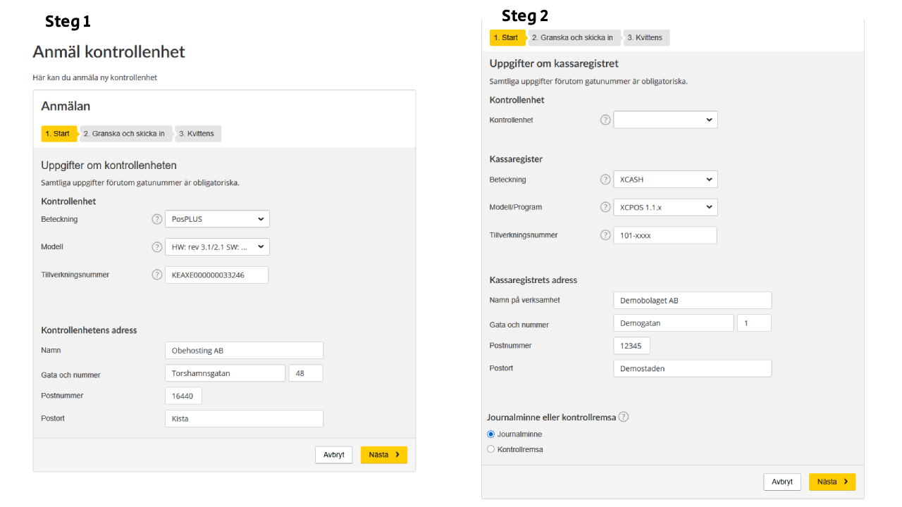 Registrera XCPOS hos Skatteverket